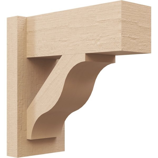5 1/2-in W x 12-in D x 12-in H Funston Block Rough Cedar Woodgrain TimberThane Outlooker, Primed Tan, Ekena Millwork, Mfr#: OUTUR055X12X12FST44RCPR
